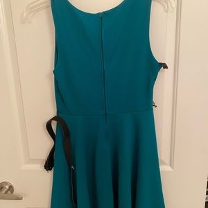 Great Teal Blue Dress with Black Belt
